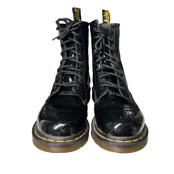 Dr. Martens Black Patent Leather 1460 Lace Up Boots 9 - Picture 3 of 8